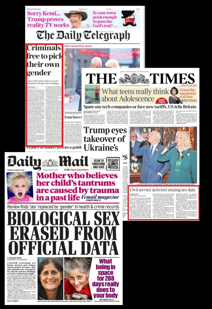 Images of newspaper front pages